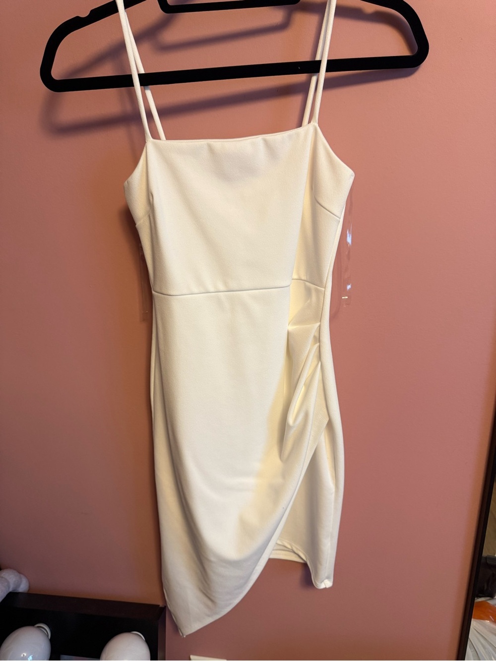 Pink Lily White Spaghetti-Strap Mini Dress